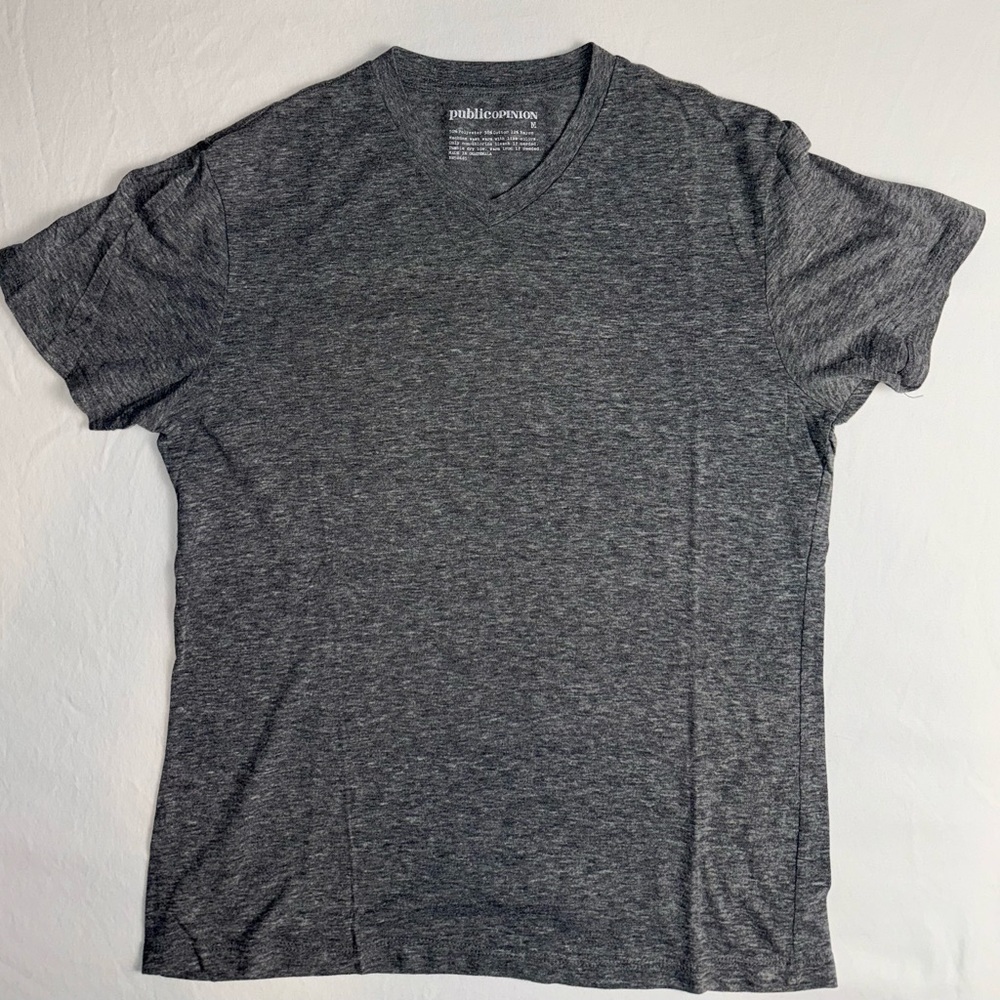 Men’s Public Opinion Heather V-Neck Tee Size Medium